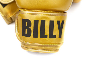 Personalised Full Leather Boxing Gloves Gold, 5 of 10