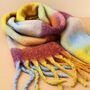 Personalised Burgundy, Navy And Mustard Winter Scarf, thumbnail 4 of 10