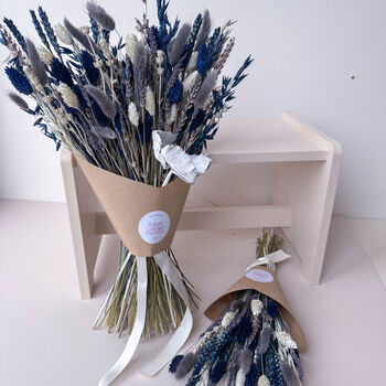 Navy Blue Dried Flower Arrangement With Lavender, 9 of 9