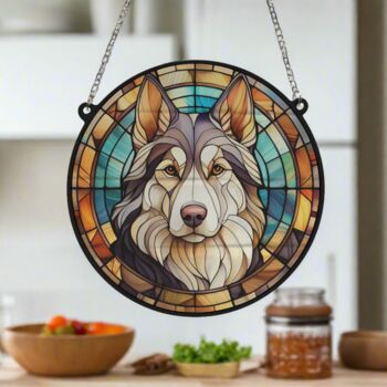 Husky Stained Glass Effect Suncatcher, 5 of 5