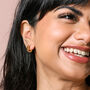 Gold Stainless Steel Ridged Huggie Hoop Earrings, thumbnail 3 of 4