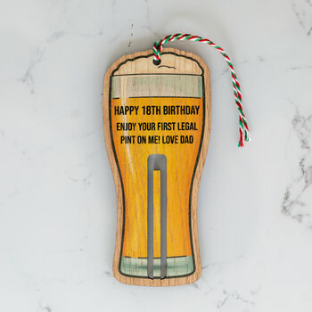 Personalised 18th Birthday Pint Beer Money Gift Holder, 4 of 6