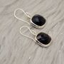 Black Square Onyx Sterling Silver Earrings, thumbnail 4 of 11