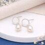 Sterling Silver White Freshwater Pearl Stud Drop Earrings – 8mm, thumbnail 1 of 8