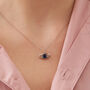 Transparent Glass Evil Eye Sterling Silver Necklace, thumbnail 2 of 6