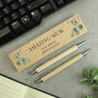 Personalised Botanical Wooden Pen And Pencil Set, thumbnail 7 of 8
