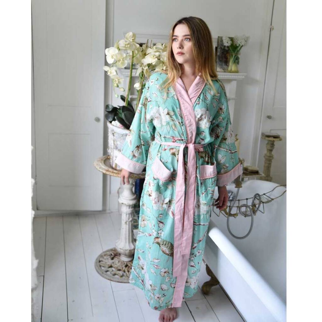 green dressing gown womens