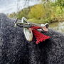 Spitfire Poppy Brooch, Silver Plated, thumbnail 2 of 6
