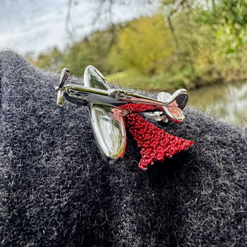 Spitfire Poppy Brooch, Silver Plated, 2 of 6