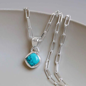 Sterling Silver Birthstone Fine Paperclip Necklace, 8 of 12