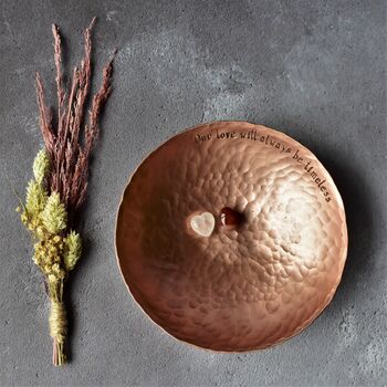 Personalised Copper Bowl, Medium. Handmade 9th Anniversary Gift, 2 of 9