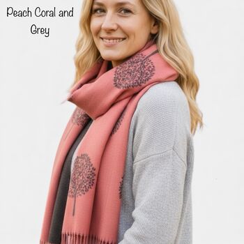 Cashmere Mulberry Tree Of Life Print Scarf, 4 of 11