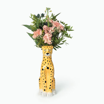 Tall Ceramic Cheetah Vase, 2 of 3