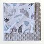 Grey Leaf Reversible Minky Dimple Baby Blanket, thumbnail 1 of 3