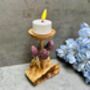 Purple Mushroom Candle Holder Teak Root Toadstool Gift, thumbnail 7 of 9