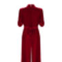 Sumptuous Vintage Style Red Silk Velvet Jumpsuit, thumbnail 3 of 3