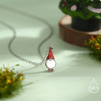 Sterling Silver Tiny Gnome Pendant Necklace, 5 of 12