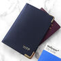 Personalised Navy Leather Passport Cover, thumbnail 1 of 8