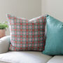 Large Pink And Turquoise Geometric Wool Cushion, thumbnail 3 of 3