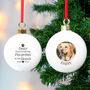 Personalised Paw Print Memorial Photo Bauble, thumbnail 1 of 2
