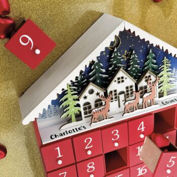 Resusable Wooden Advent Calendar With LED Lights, 4 of 8