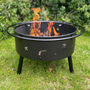Sun And Moon Fire Pit With Spark Guard, Poker And Cover, thumbnail 3 of 12