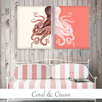 Contrasting Octopus Set Of Two Prints, 9 of 12