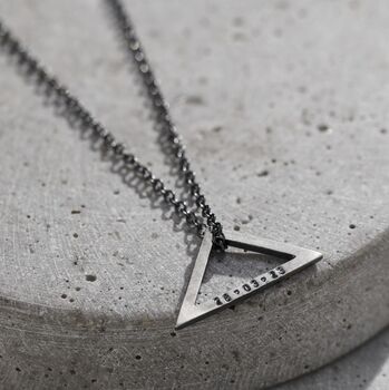 Men's Personalised Open Triangle Necklace, 4 of 7