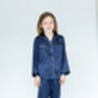 Personalised Girl's Navy Satin Pyjama's, thumbnail 7 of 9