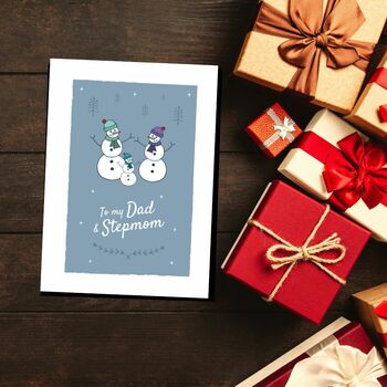 'To My Dad And Stepmom' Christmas Card Snowmen, 6 of 10