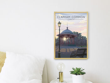 Clapham Common London Travel Poster Art Print, 4 of 7