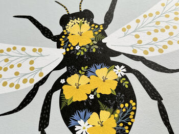 Floral Bee A4 Print, 2 of 5