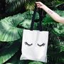 Paperself Lashes Beauty Lover Canvas Tote Bag, thumbnail 1 of 2
