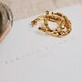 18ct Gold Plated Terra Gold Hammered Hoops, thumbnail 4 of 8