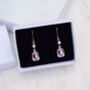 Light Amethyst And Clear Crystal Leverback Earrings, thumbnail 1 of 4