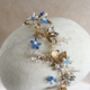 Blue Forget Me Not Bridal Hair Vine, thumbnail 3 of 8