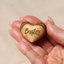 Personalised Pet Memorial Small Olive Wood Heart Pocket Token, thumbnail 5 of 9