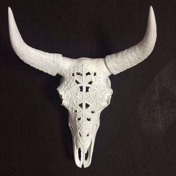 Filigree Faux Skull With Horns, 6 of 6
