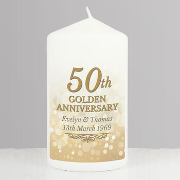 Personalised 50th Golden Anniversary Candle, 3 of 4