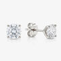 Small Silver Solitaire Diamond Simulant Stud Earrings, thumbnail 2 of 3