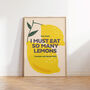 So Many Lemons Kate Nash Lyrics Print, Music Print, thumbnail 1 of 8