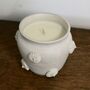 Handmade Piped Dots Ceramic Jar Fragranced Soy Candle, thumbnail 1 of 3