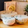 Bee Reusable Linen Bowl Covers Set Of Three, thumbnail 1 of 7