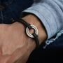 Men's Personalised Silver Washer Bracelet, thumbnail 2 of 4