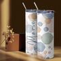 Spotted Pastel Watercolour Tumbler With Name, thumbnail 4 of 6