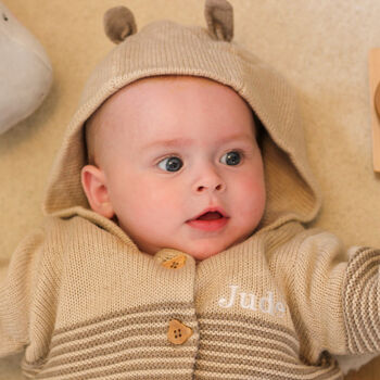 Personalised Knitted Bear Two Piece Baby Clothing Set, 4 of 10