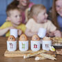 Personalised Family Welly Boot Ceramic Egg Cups, thumbnail 1 of 7