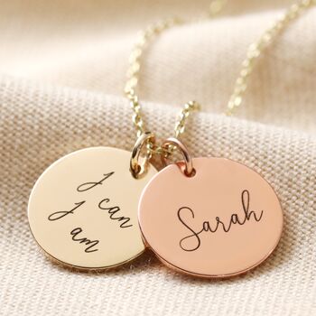Personalised Mixed Metal Disc Charm Necklace, 7 of 8