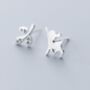 Sterling Silver Deer And Leaf Stud Earrings, thumbnail 1 of 4