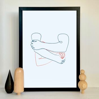 Hold Me Tight Minimal Line Drawing Art Print, 2 of 6